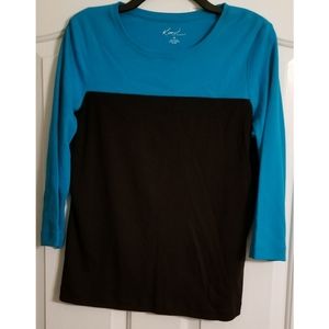 Women's Kim Rogers Medium Color Block T-shirt 3/4